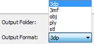 Convertidor de formato de archivo STL, 3DP, 3MF, OBJ, PLY 3D
